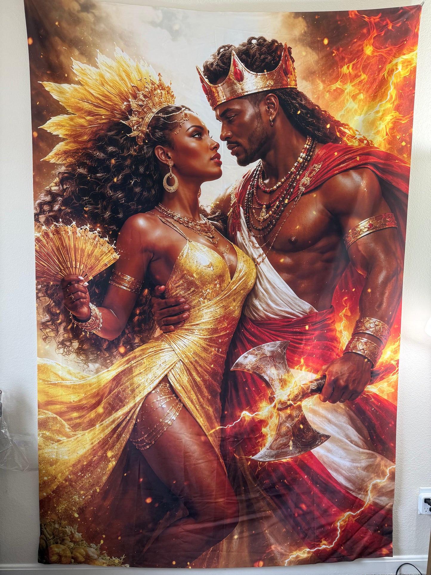 Tapiz de Oshun y Shango