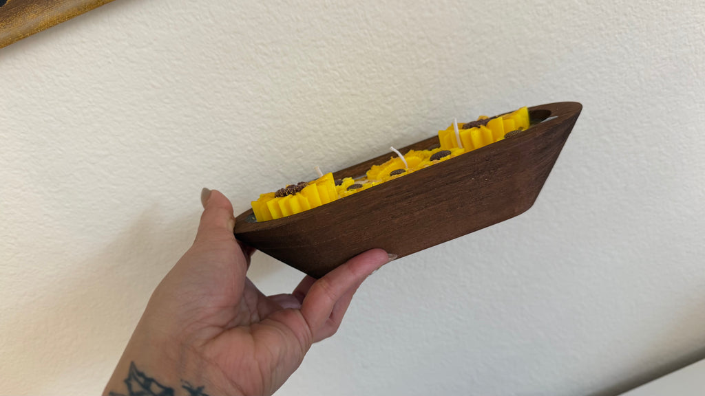 Velas de cuenco madera