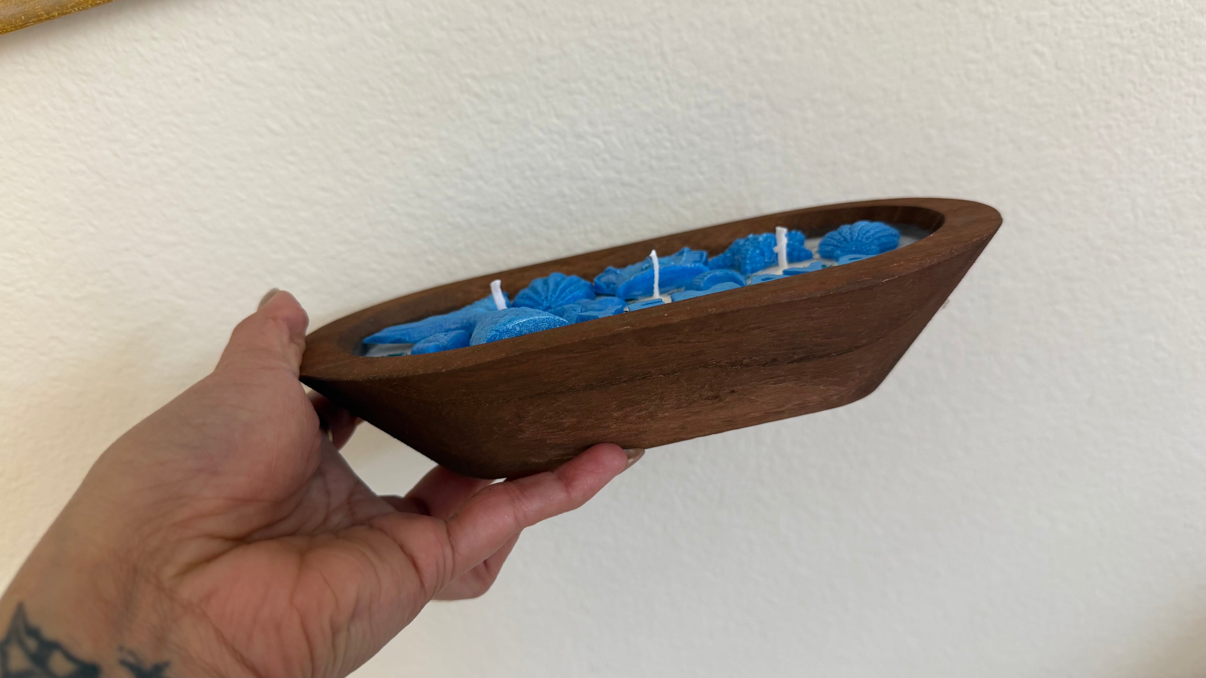 Velas de cuenco madera