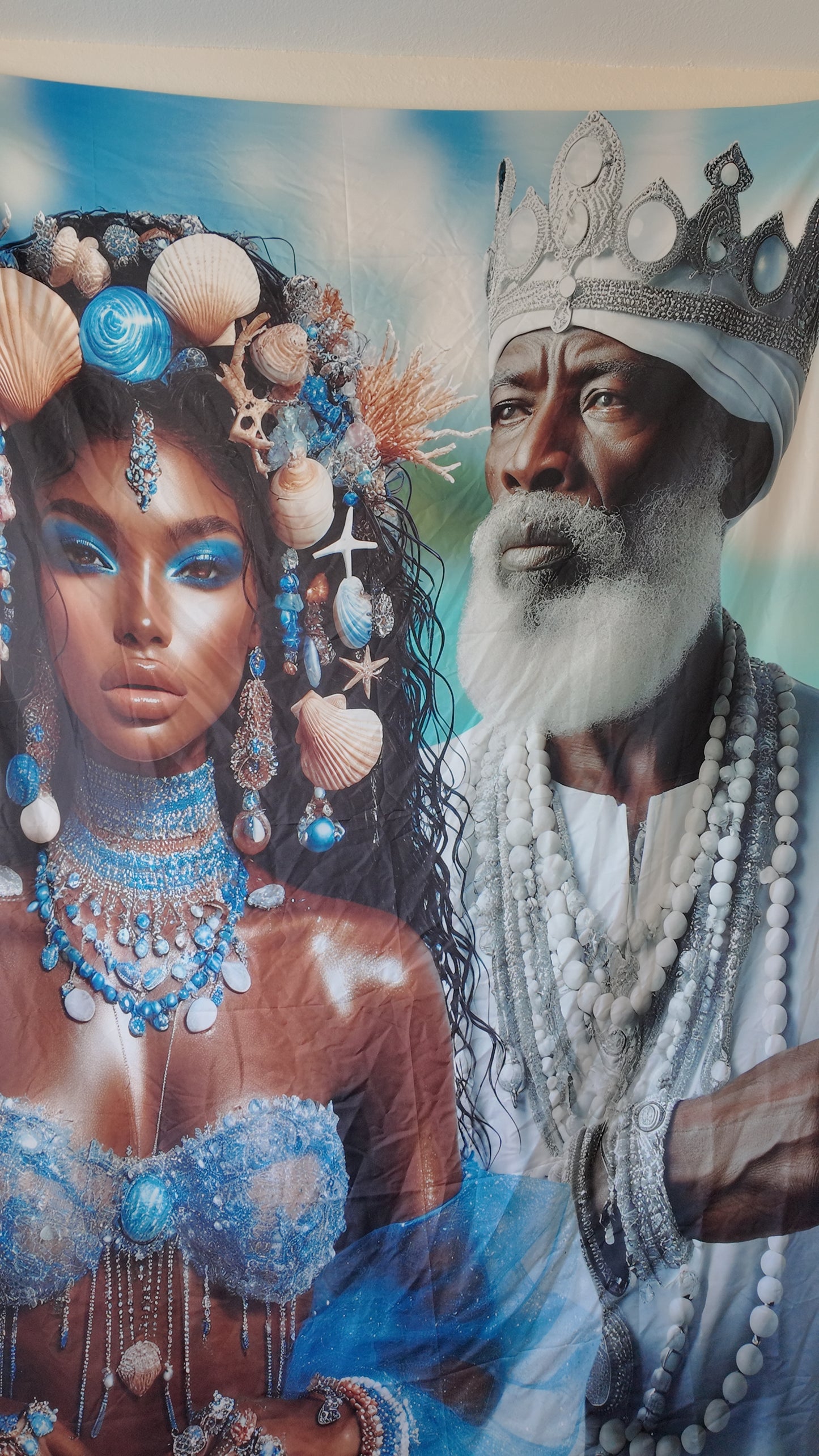 Tapiz de Yemayá y Obatalá