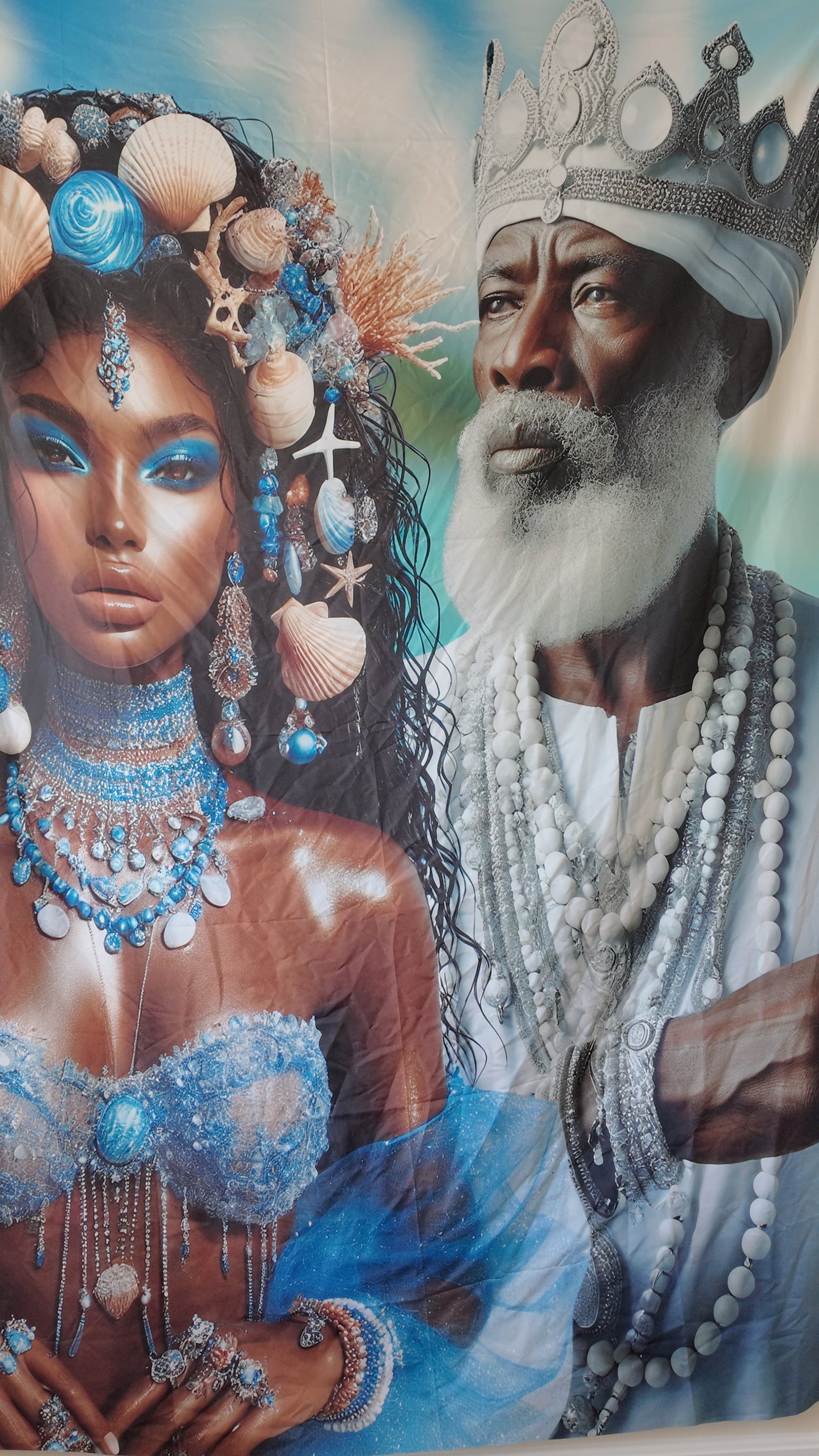 Tapiz de Yemayá y Obatalá